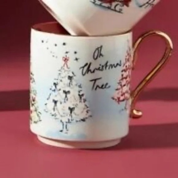 NWT Anthropologie Susannah Garrod 'Tis The Season Mug O' Christmas Tree Mug - Picture 2 of 2